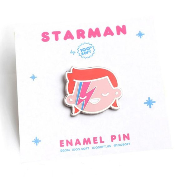 NWT Kawaii Starman David Bowie Glam Rock Enamel Pin by 100% Soft Hot Topic - Picture 2 of 5